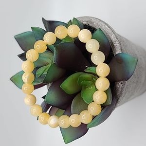 Natural Genuine Honey Calcite Bead Bracelet